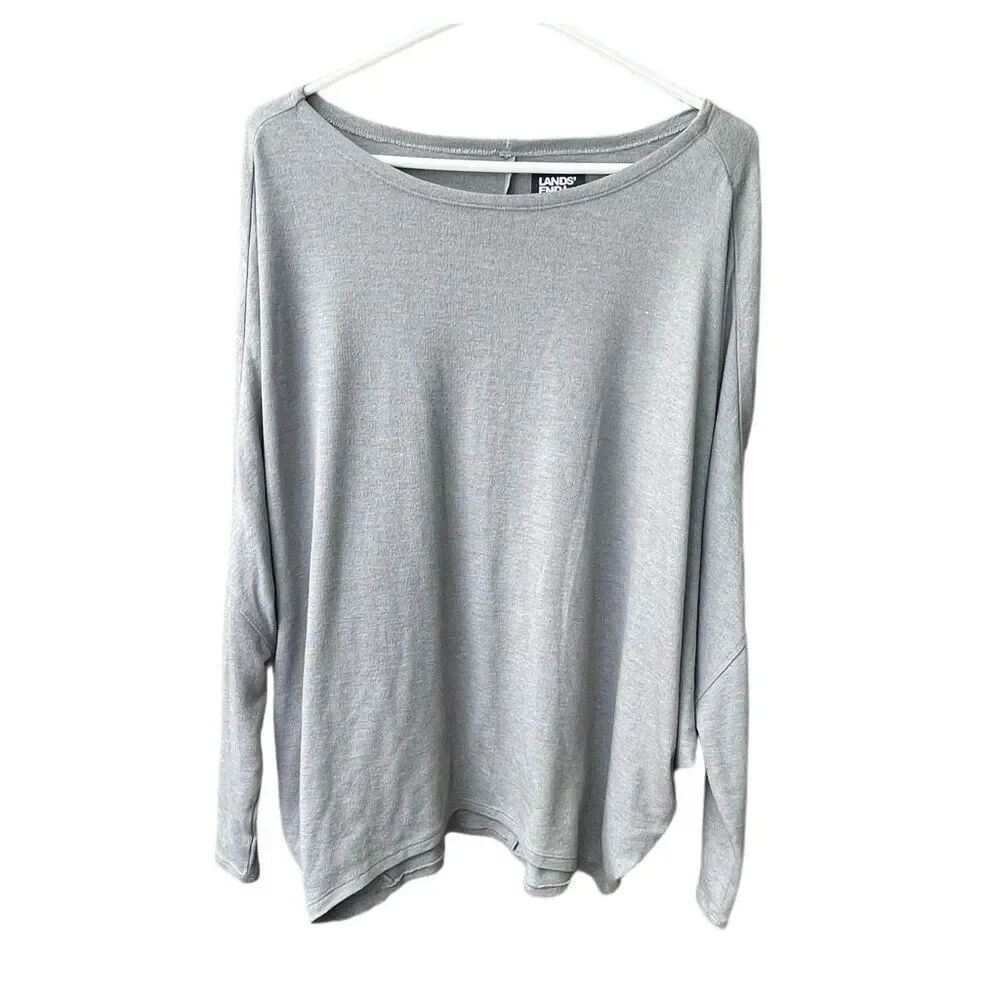 Lands End size L dolman sleeves sweater. Neutral Light grey